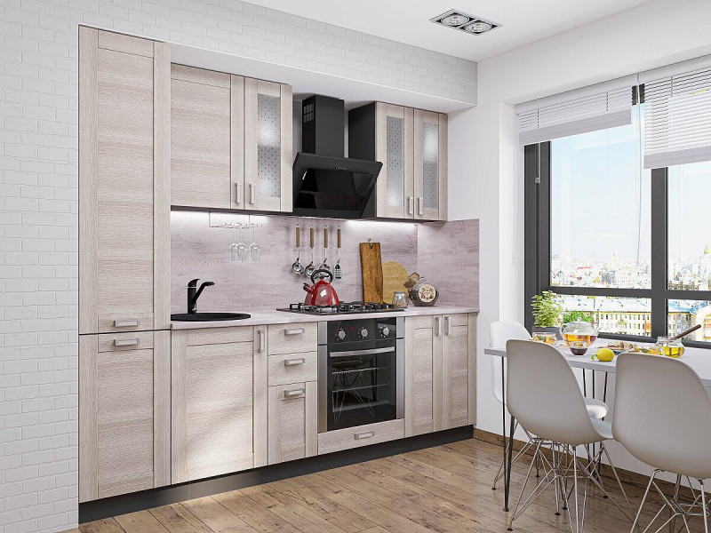 Кухня Лофт-02 Cappuccino Veralinga/Graphite 2140*2400*600