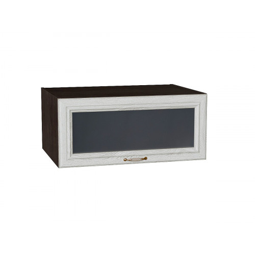 358*800* Шкаф верхний горизонтальный остекленный глубокий Шале White Dreamline Graphite