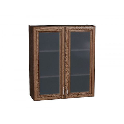 920*800* Шкаф верхний с 2-мя остекленными дверцами Шале Brown Dreamline Graphite