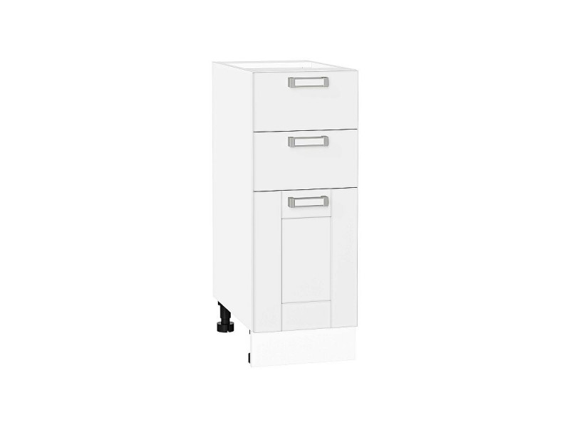 Кухня 816*300*Шкаф нижний с 3-мя ящиками Лофт White Silk/Белый