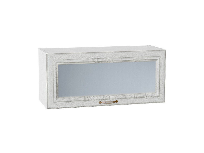 358*800* Шкаф верхний горизонтальный остекленный Шале White Dreamline Белый
