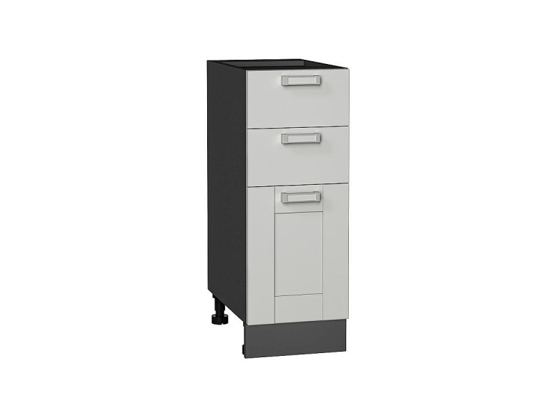 Кухня 816*300*Шкаф нижний с 3-мя ящиками Лофт Grey Silk/Graphite