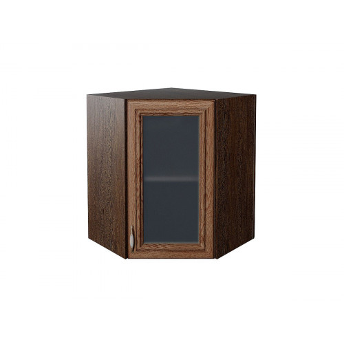 716*600*600 Шкаф верхний угловой остекленный Шале Brown Dreamline Graphite